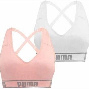 Puma Women’s Sports Bras - Large, Pink and White